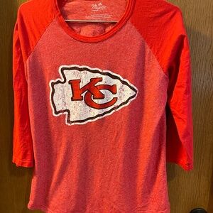 Kansas Chiefs, Patrick Mahomes number 15 three-quarter length women’s shirt